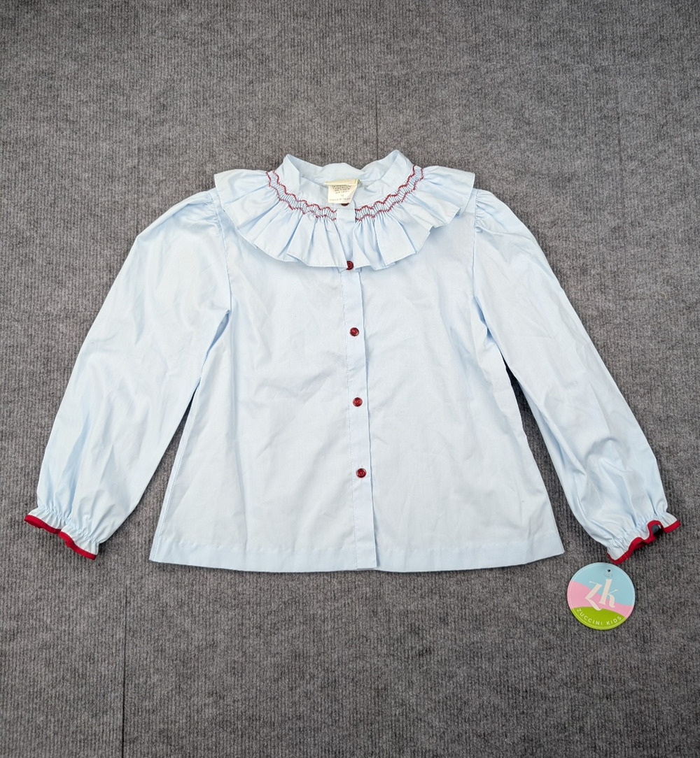 Zuccini Kids Smocked Top Kids Girls 10 Retro Style Frilly Cottage Heart Hayward